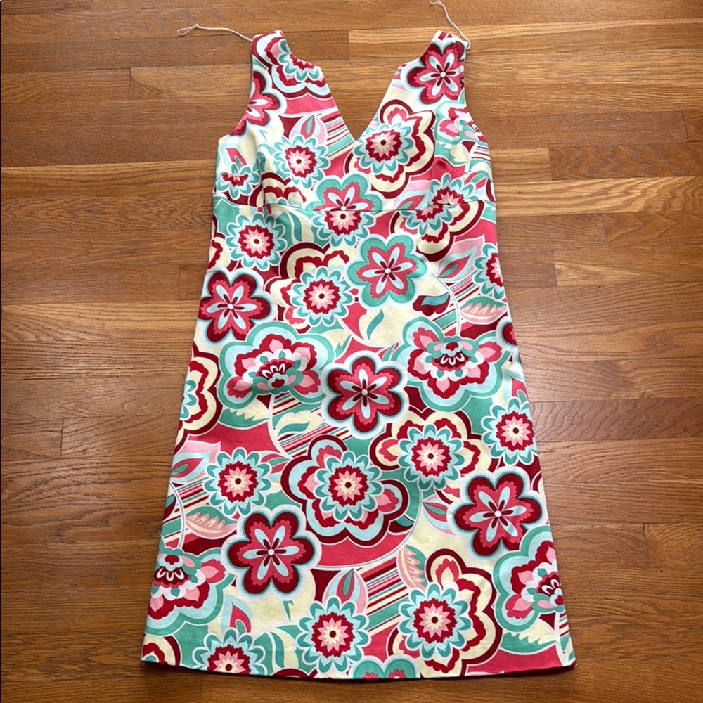 Floral women’s Lined Dress in Red and Green